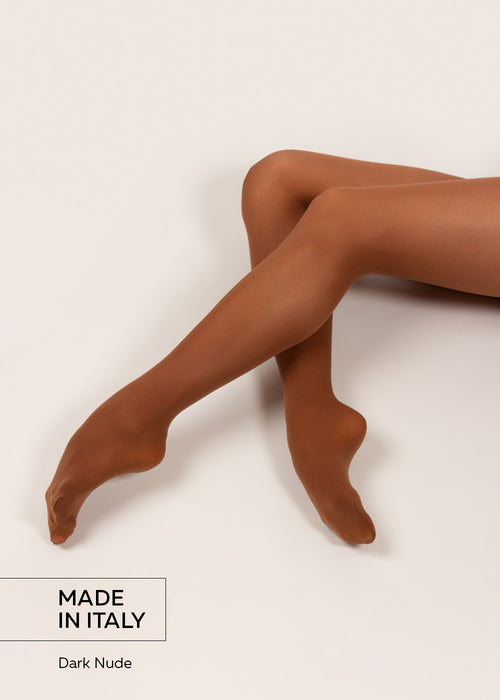 Footed microfiber tights