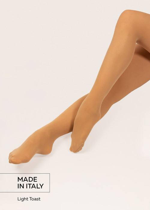 Footed microfiber tights