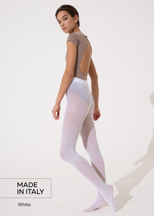 Footed microfiber tights