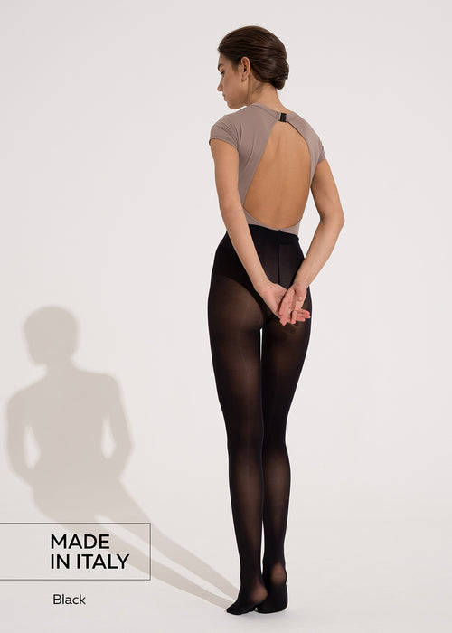 Footed microfiber tights