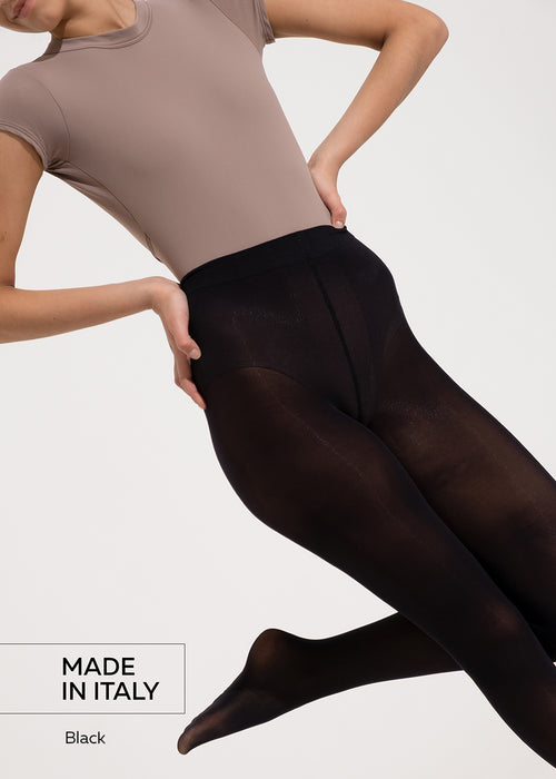 Footed microfiber tights