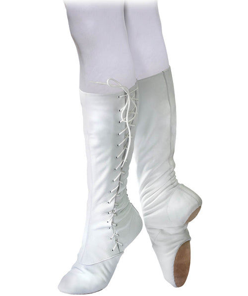 Leather Ballet boots with side laces