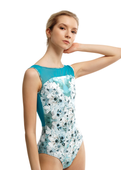 DARLING, Tank-style Leotard with neck mesh detail
