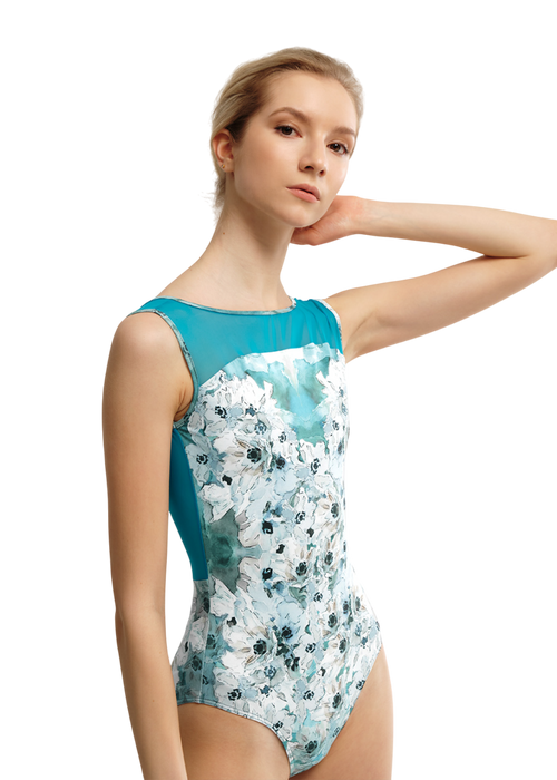 DARLING, Tank-style Leotard with neck mesh detail