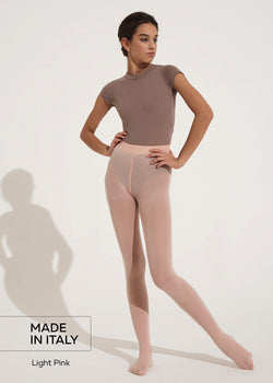 Footed microfiber tights