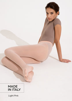 Footed microfiber tights