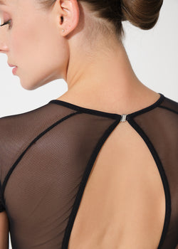 NANETTE, High neck cap sleeve leotard