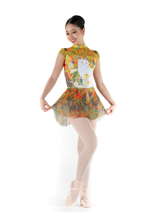 DOLORES, High Neck Cap Sleeve Leotard