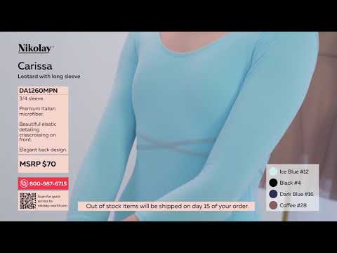 CARISSA, Leotard with long sleeve